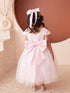Girls Multi Color Square Neckline Cap Sleeve Flower Girl Dress 2-12